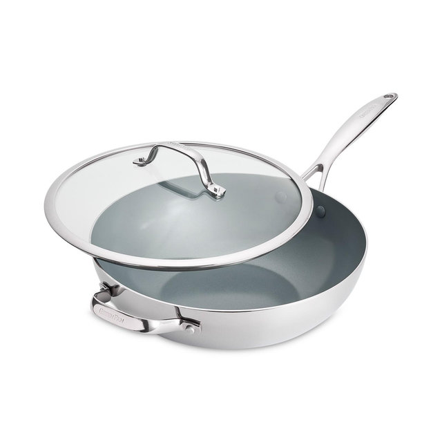 GreenPan Valencia Pro Stainless Steel 12" Wok with Lid