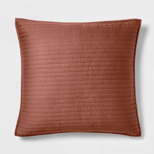 Euro Washed Cotton Sateen Quilt Sham Cognac - Threshold™
