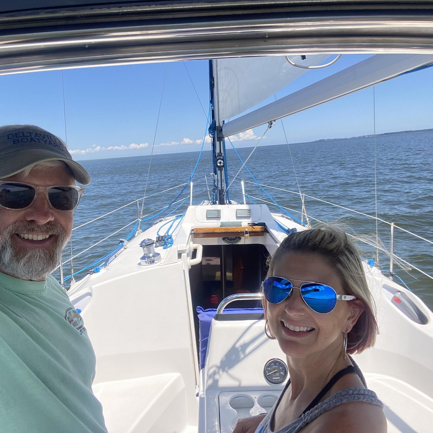 A surprise Saturday adventure learning how to navigate a 32' sailboat up the York River.
