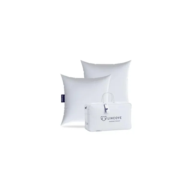 Lincove Throw Pillow Insert 16”x16” - Canadian-Made, 100% Cotton, Down-Alternative, Hypoallergenic - Decor Pillow, 2 Pack
