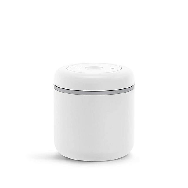 Fellow Atmos Vacuum Canister for Coffee & Food Storage - Airtight Sealed Container, Matte White, Medium Coffee Bean Storage, 0.7 Liter Jar