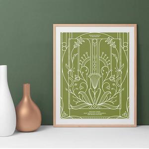Charles Darwin Simple Beginnings Art Print | 16" x 20" and 8" x 10" | Evolution, Darwin Quote, Garden, Art Nouveau, Art Deco, William Morris