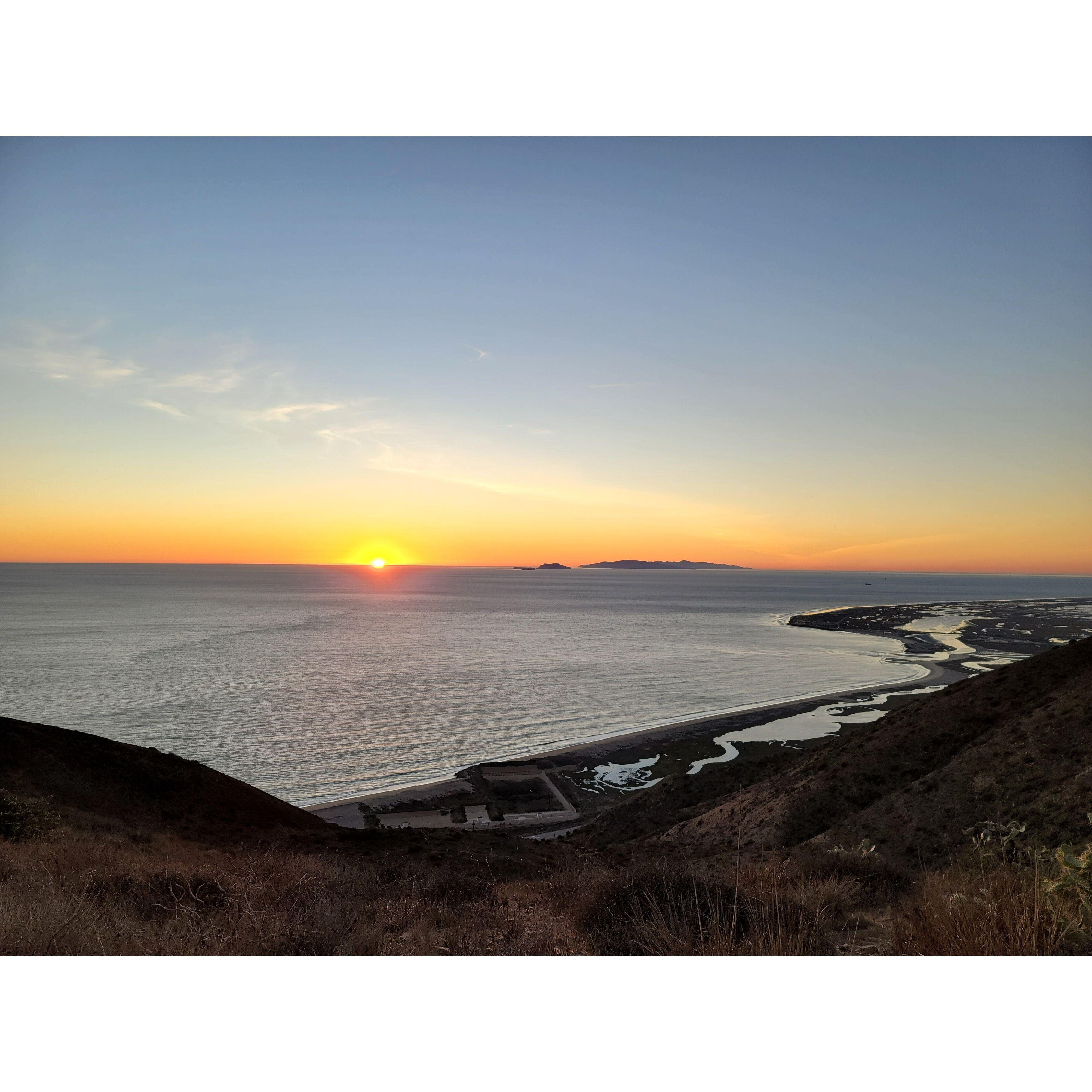 K.C. climbed to the top of the Chumash Trail to impress Jessica with a picture of a perfect sunset.