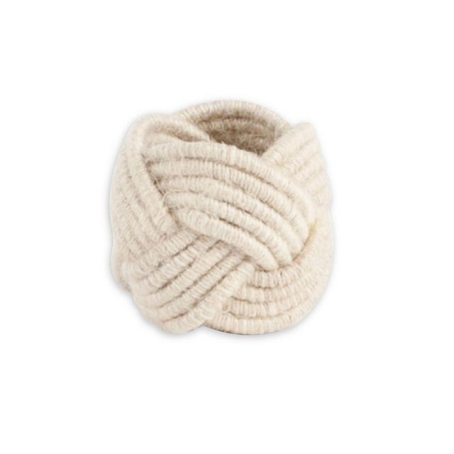Saro Lifestyle Braided Jute Napkin Rings in Ivory (Set of 4)