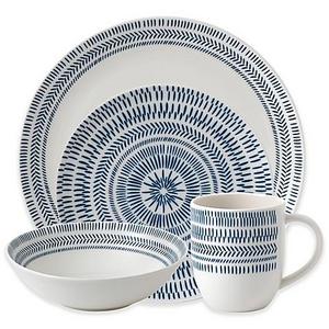 ED Ellen DeGeneres Crafted by Royal Doulton® Dark Blue Chevron 16-Piece Dinnerware Set