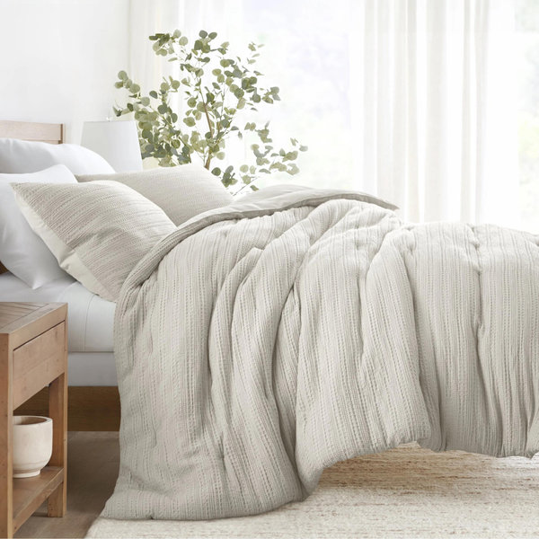 Waffle Textured Down Alternative Comforter Set | Linens & Hutch