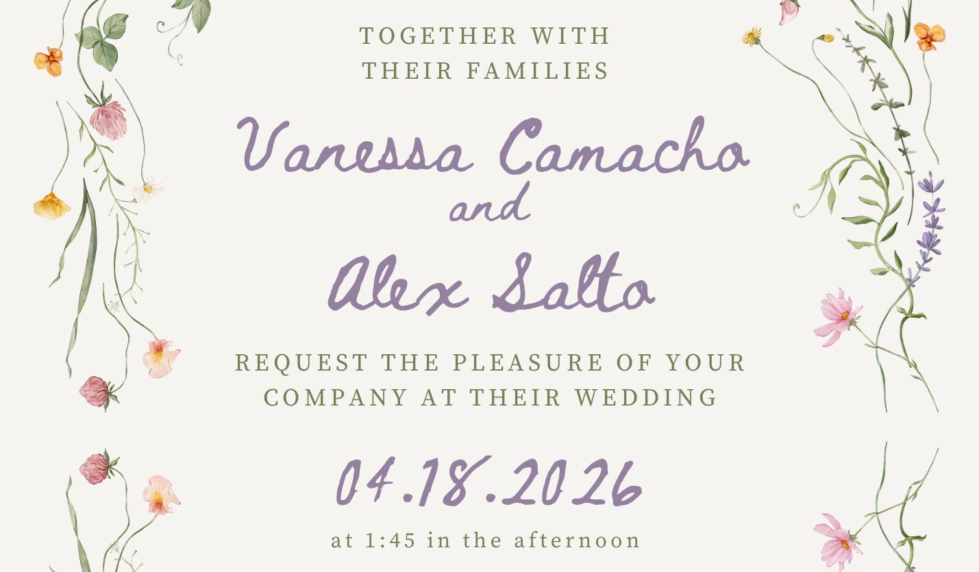 The Wedding Website of Vanessa Camacho and Alex Salto
