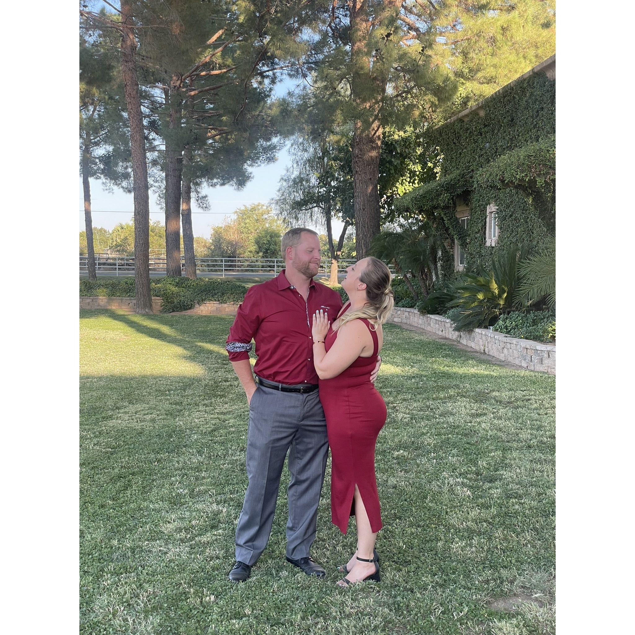 At our friends Elliot and Alicia Ann's Wedding, continued the matching trend