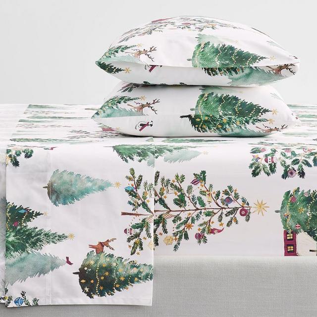 Christmas in the Country Organic Cotton Sheet Set, Queen