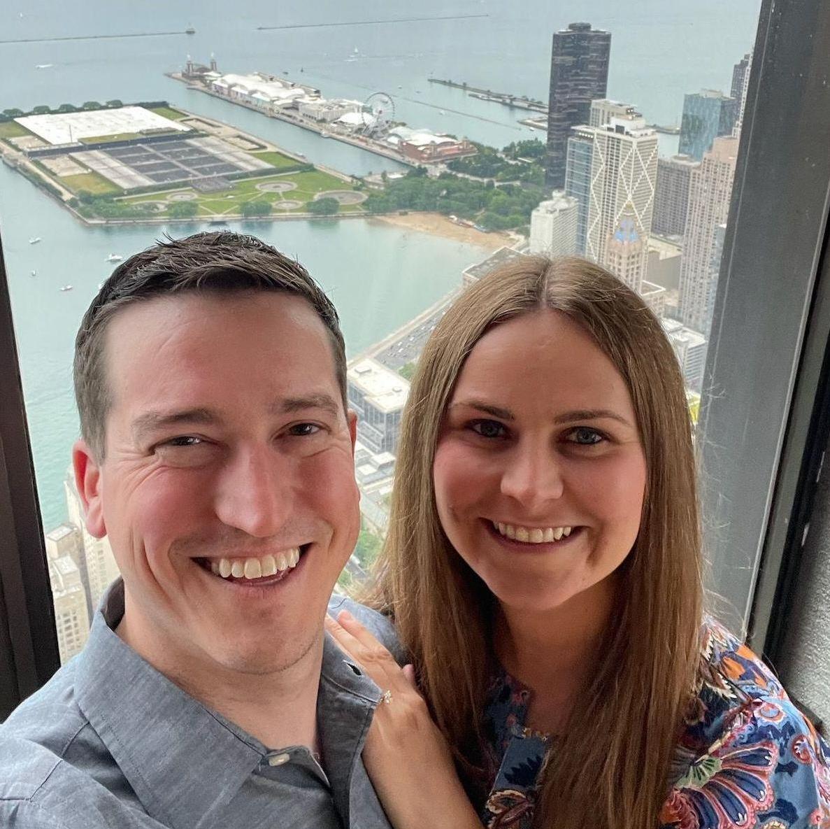 Just after getting engaged! June 2022