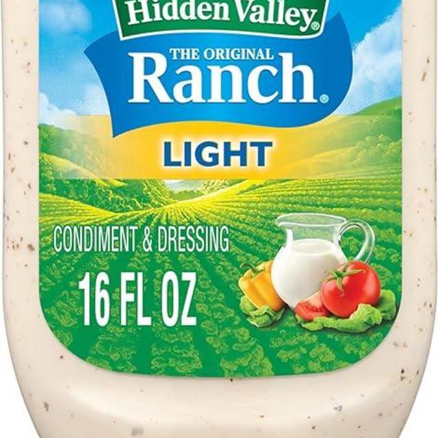 Hidden Valley Light Ranch Condiment and Dressing, Easy Squeeze Bottle, 16 Fl Oz (Package May Vary)