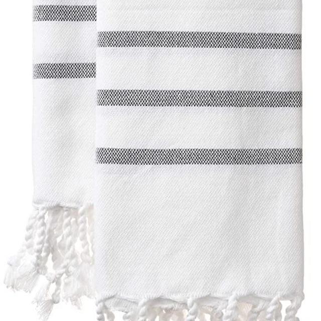 MyMesken- Cotton Turkish Hand Towels for Bathroom and Kitchen, Kitchen Towels- Bathroom Towels- White Hand Towels- Hand Towel Set- Decorative Hand Towels for Bathroom and Kitchen