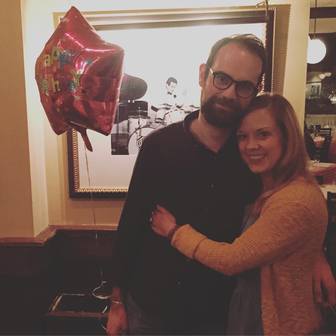 One of our first photos together! Tyler's birthday, October 2015. (Look how small his beard is!)