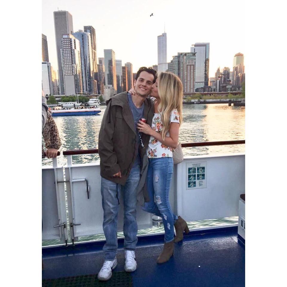 Sunset cruise on Lake Michigan with family and friends the next day <3