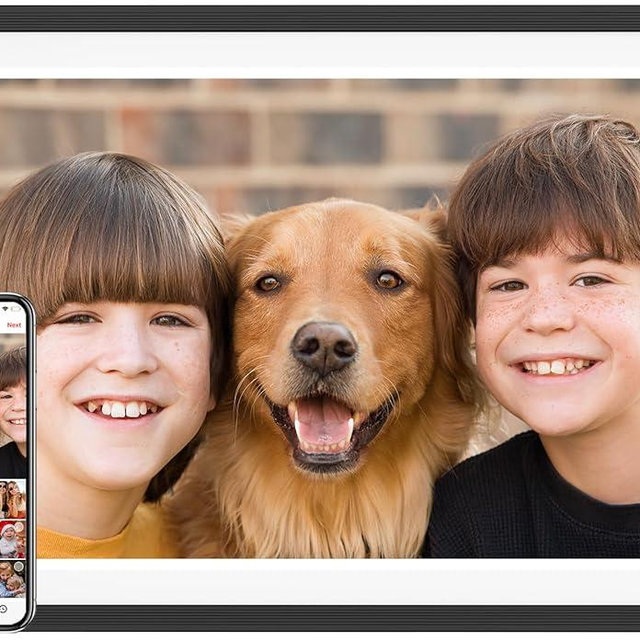 Frameo 10.1" WiFi Digital Picture Frame with 32GB Memory, 1280 x 800 IPS HD Touch Screen Electronic Photo Frame, Auto-Rotate, Slideshow, Wall Mountable, Share Photos/Video Remotely Anywhere