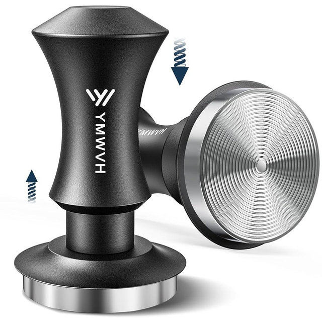Espresso Tamper 53.3mm with 20lb/30lbs Replacement Springs Tamper Black, Professional Barista Coffee Tamper With 100% Stainless Steel Ripple Base, Compatible with Breville 54mm Portafilter