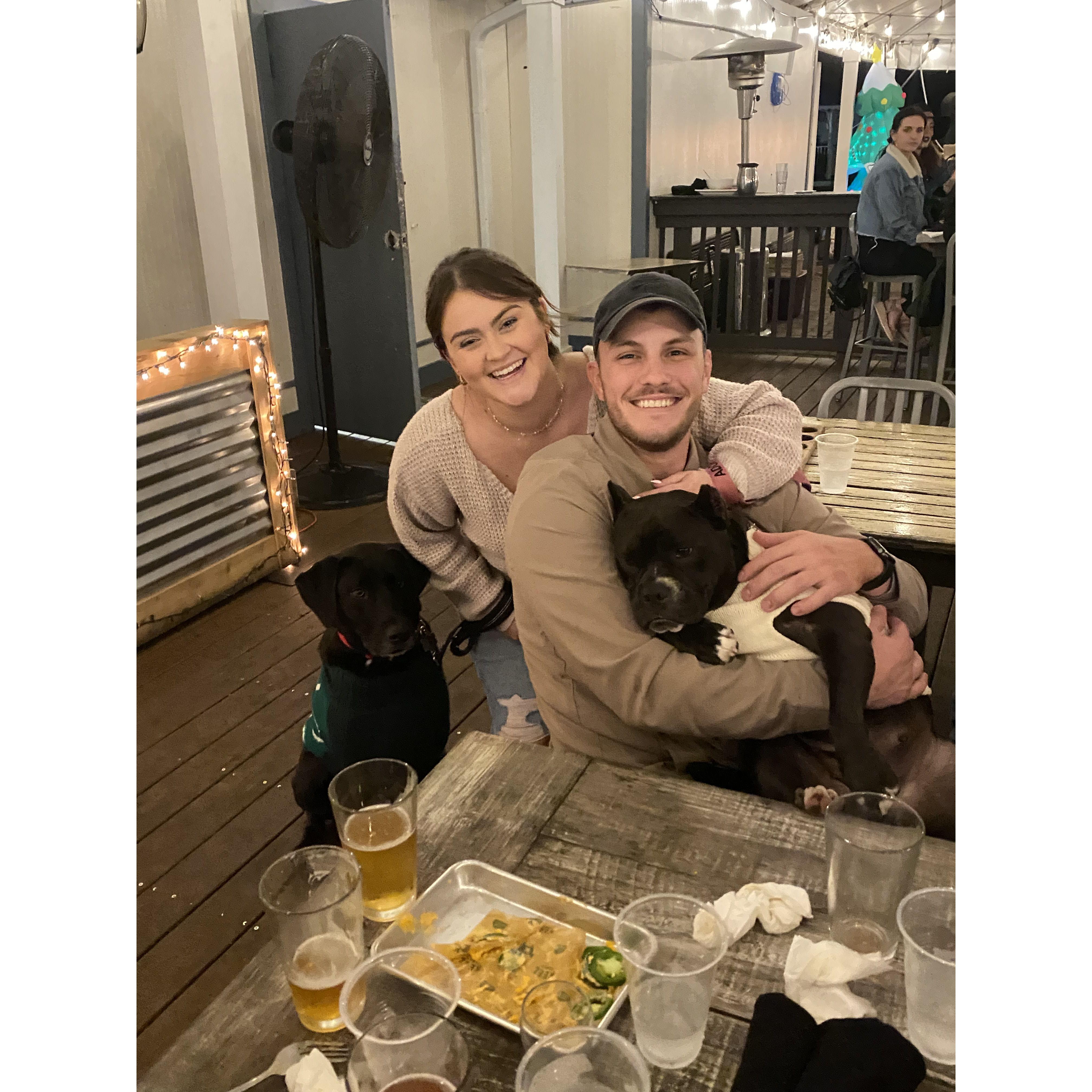 Lauren and Declan with one of their many, many foster pitties.