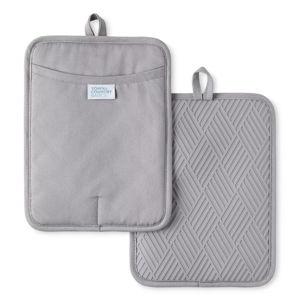 TOWN & COUNTRY BASICS Basketweave Soft Silicone Pot Holder 2-Pack Set
