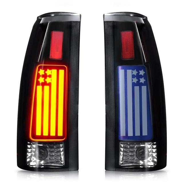 LED Tail Light for 94-98 Silverado 88-00 Chevy GMC C/K 1500 2500 3500 Suburban, 95-99 Tahoe 92-00 Yukon 99-00 Cadillac Escalade 92-94 Blazer Rear Brake Lamp Taillight Assembly, Smoke Lens