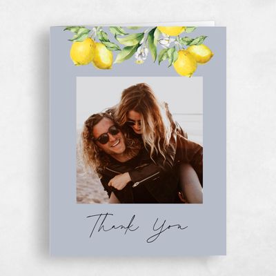 Cloud Gray, Grey Wedding Thank You - Praga Photo