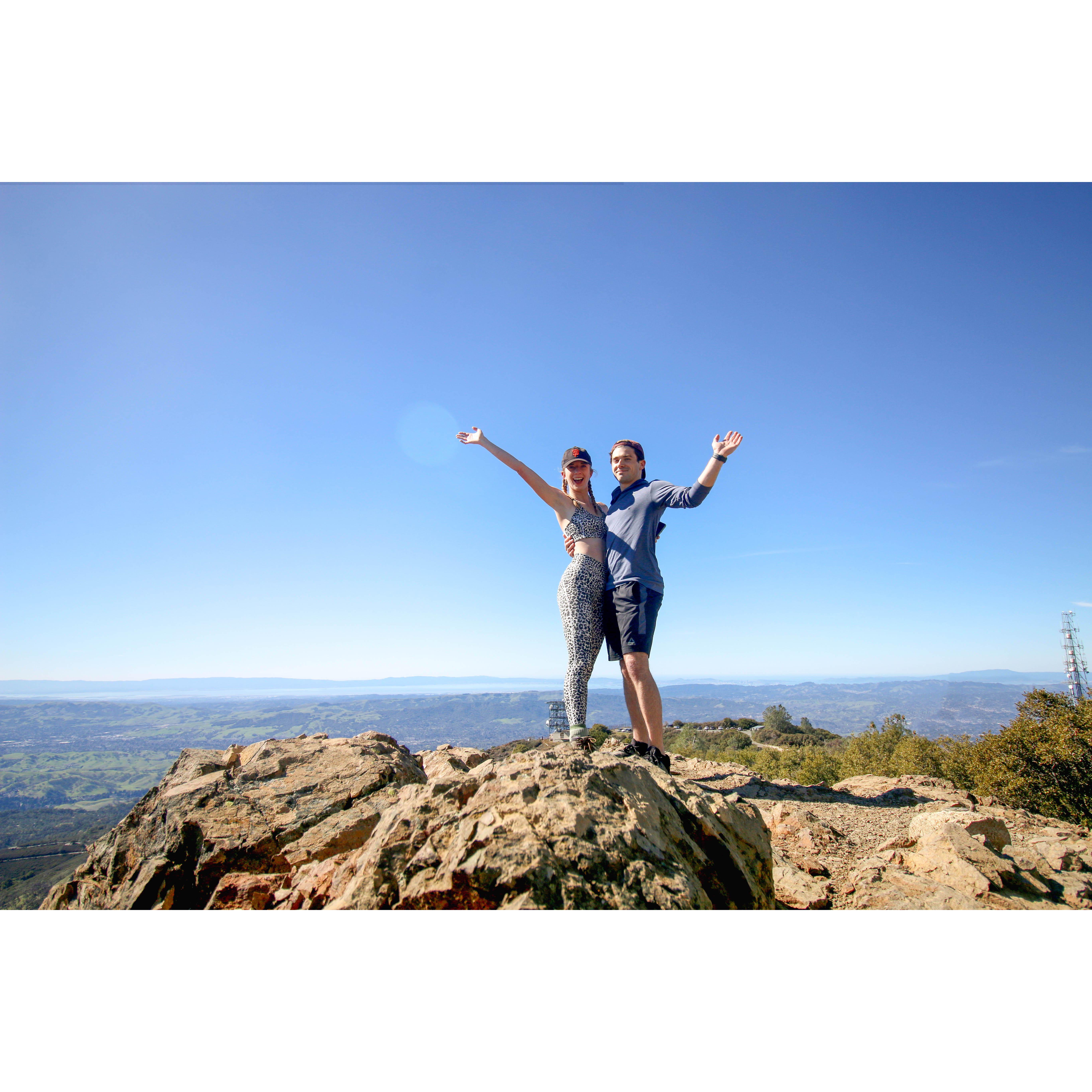 6 year anniversary (and day Savanna got her second Covid vaccine!)– top of Mt Diablo, CA February 2021