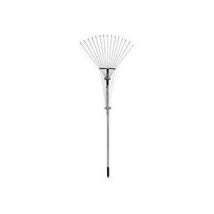 63 Inch Adjustable Garden Leaf Rake - Expanding Metal Rake - Adjustable Folding Head From 7 Inch to 22 Inch. Ideal Camp Rake