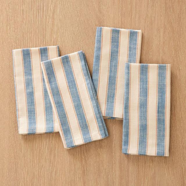 Cabana Stripe Table Linens, Napkin, Set of 4, Cotton, 20x20 in