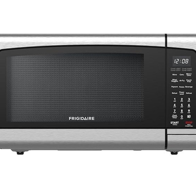 Frigidaire EMW112OAMZ Stainless Steel Microwave Oven, Multi Function, Programmable, 1.1 Cu Ft 1000-Watt, residential kitchen, Stainless