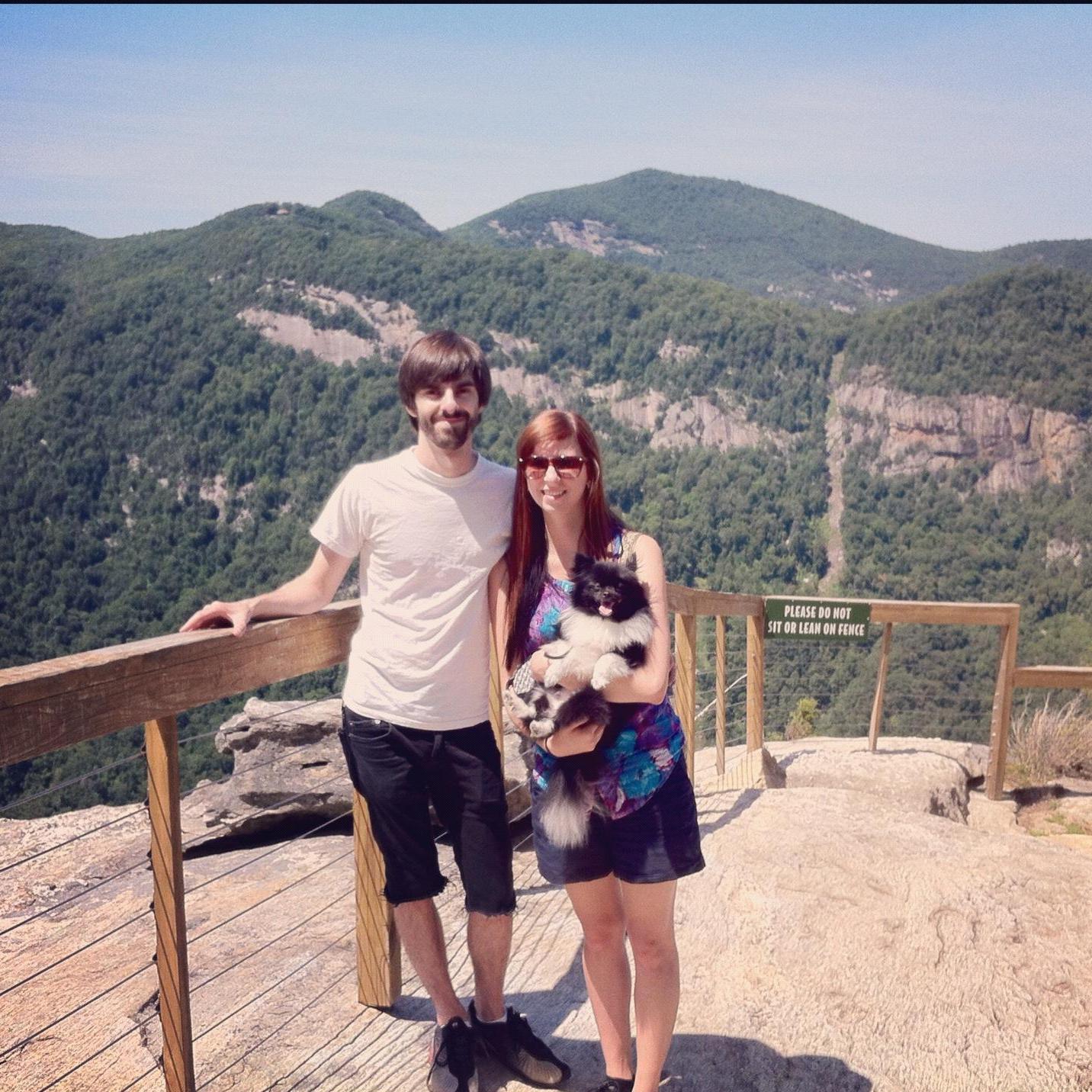 One of our many hikes in the North Carolina mountains!