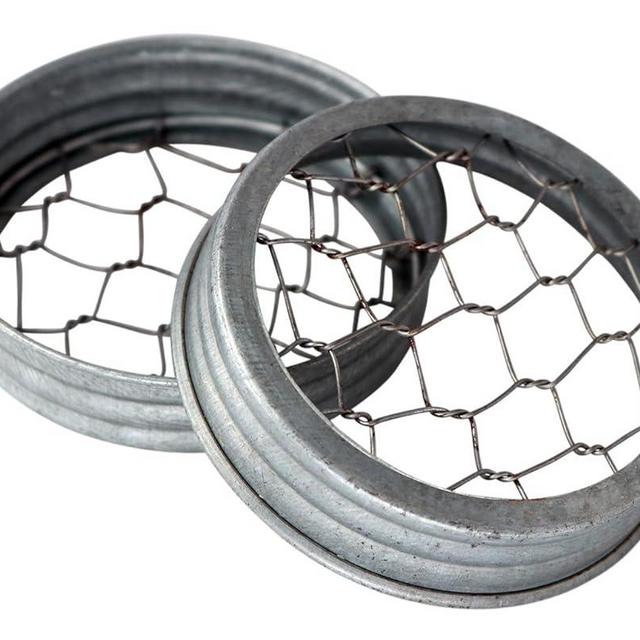 Galvanized Metal Flower Organizer Frog Lid for Mason Jars (3 Pack, Wide Mouth)