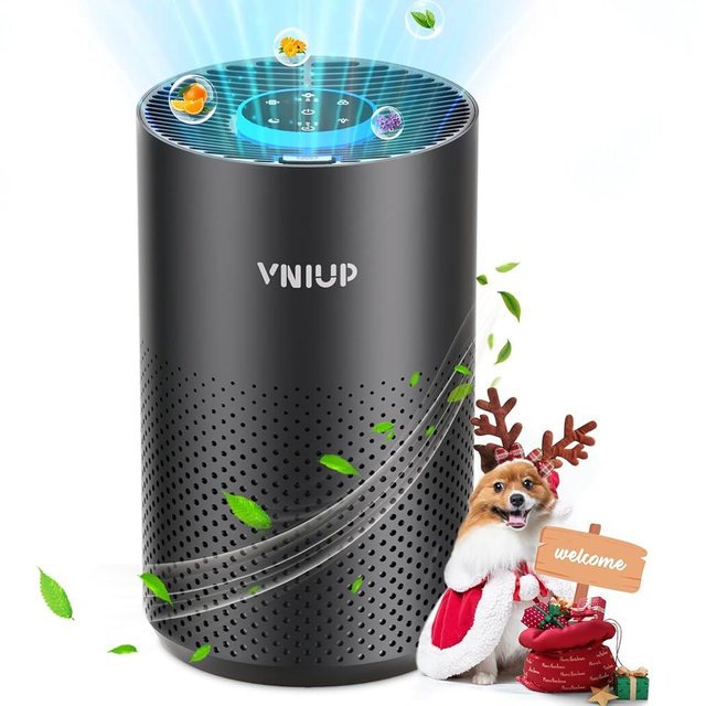 Air Purifiers for Bedroom Home up to 800 ft², Vniup Room Air Cleaner with H14 True HEPA Filter for Bedroom, with Fragrance Function Sleep Mode& Light Mode Air Cleaner for Pet Dander Odor Dust Smoke