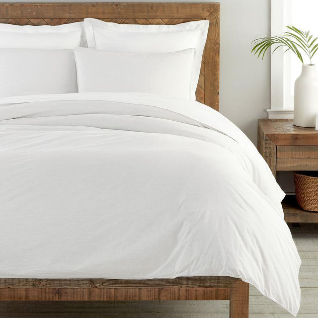 Spencer Washed Organic Cotton Duvet, Full/Queen, White