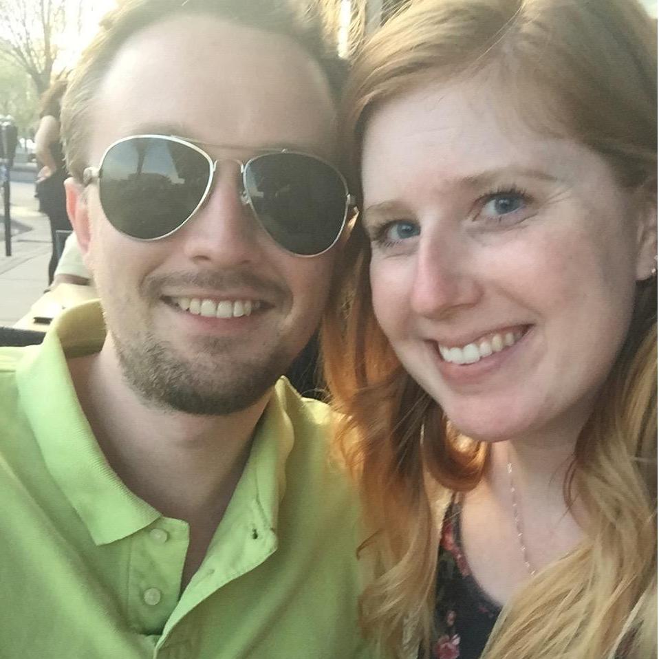 Doing our favorite thing: sitting outside at Seven Saints