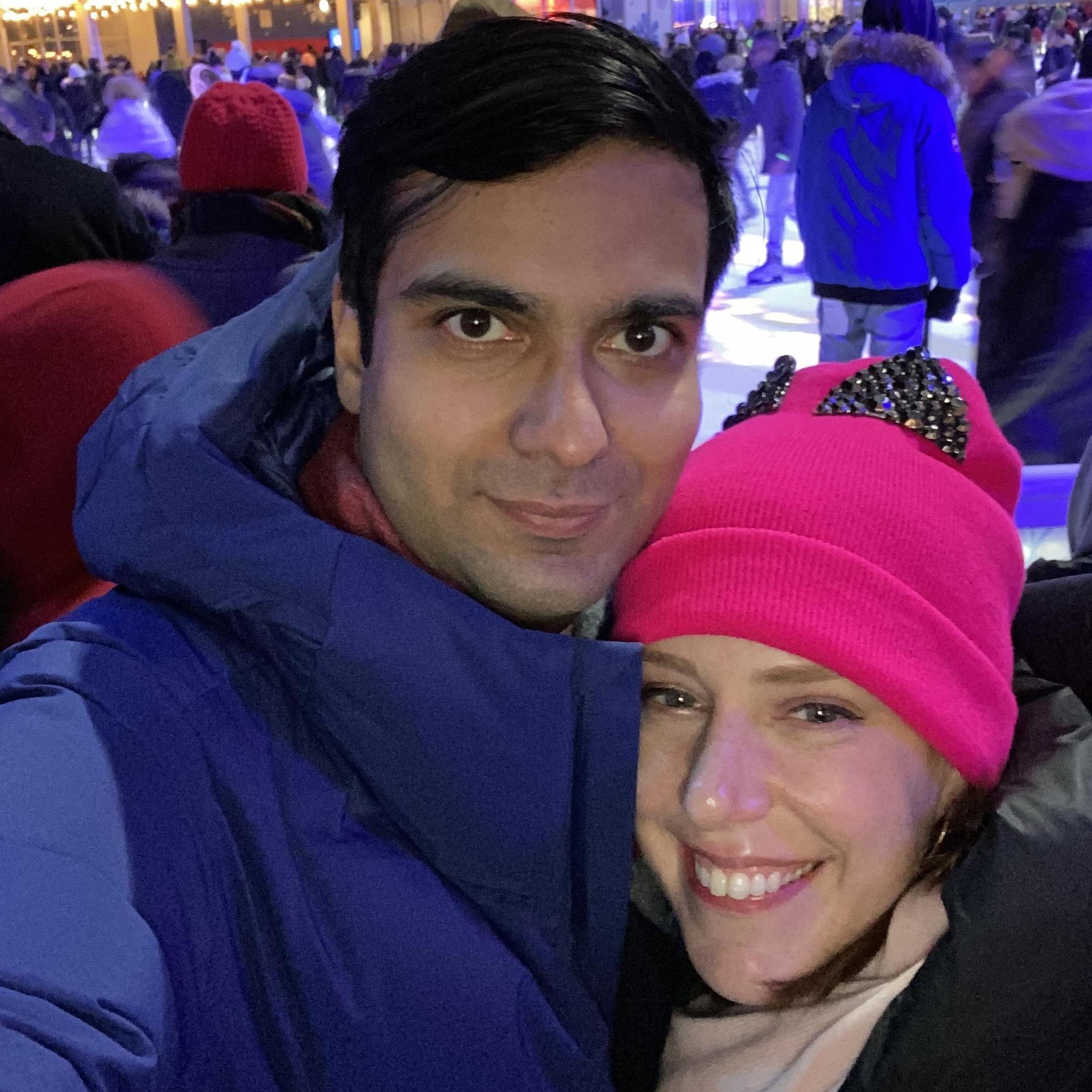 Emma and Mil celebrating the holiday season in NYC