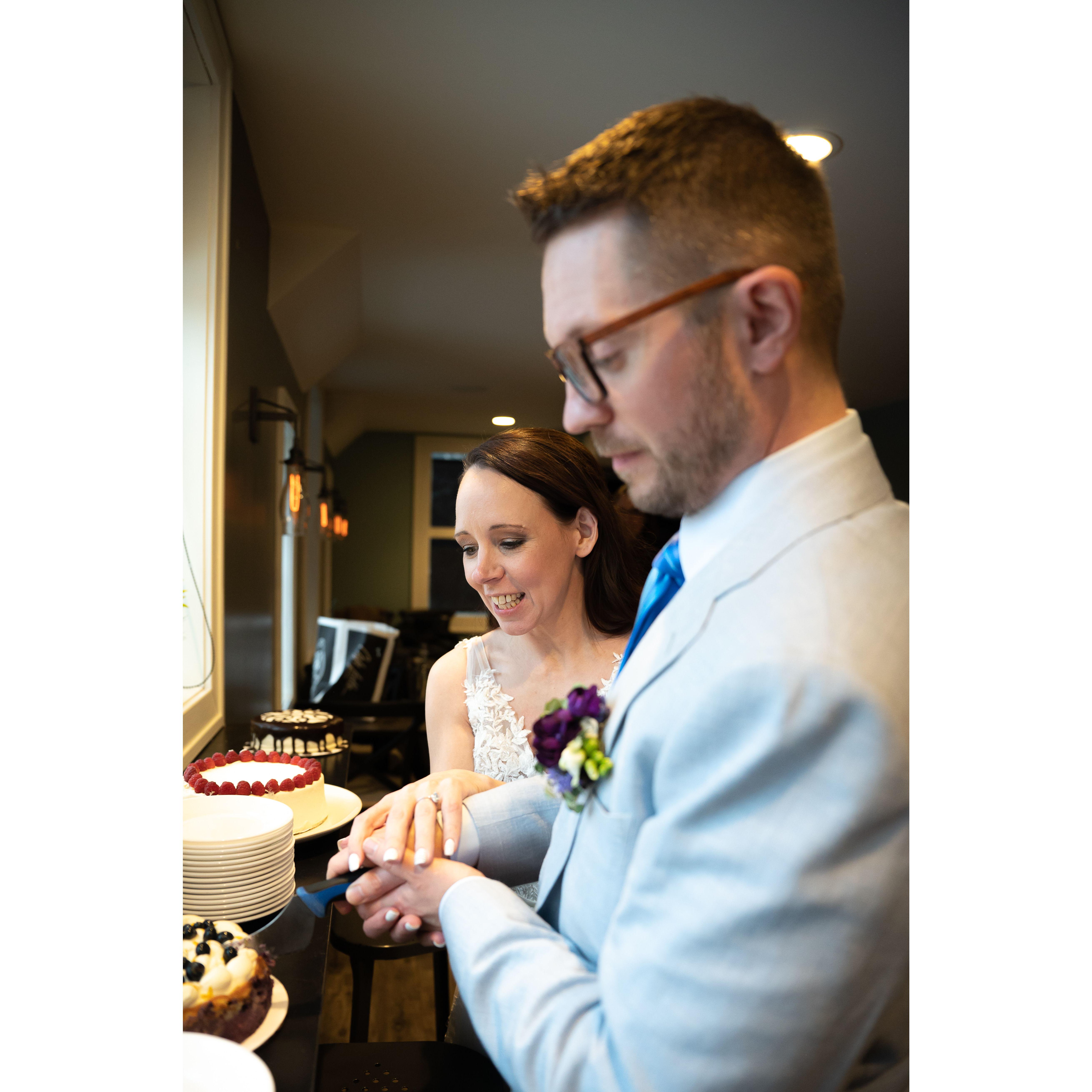 Cutting the cake