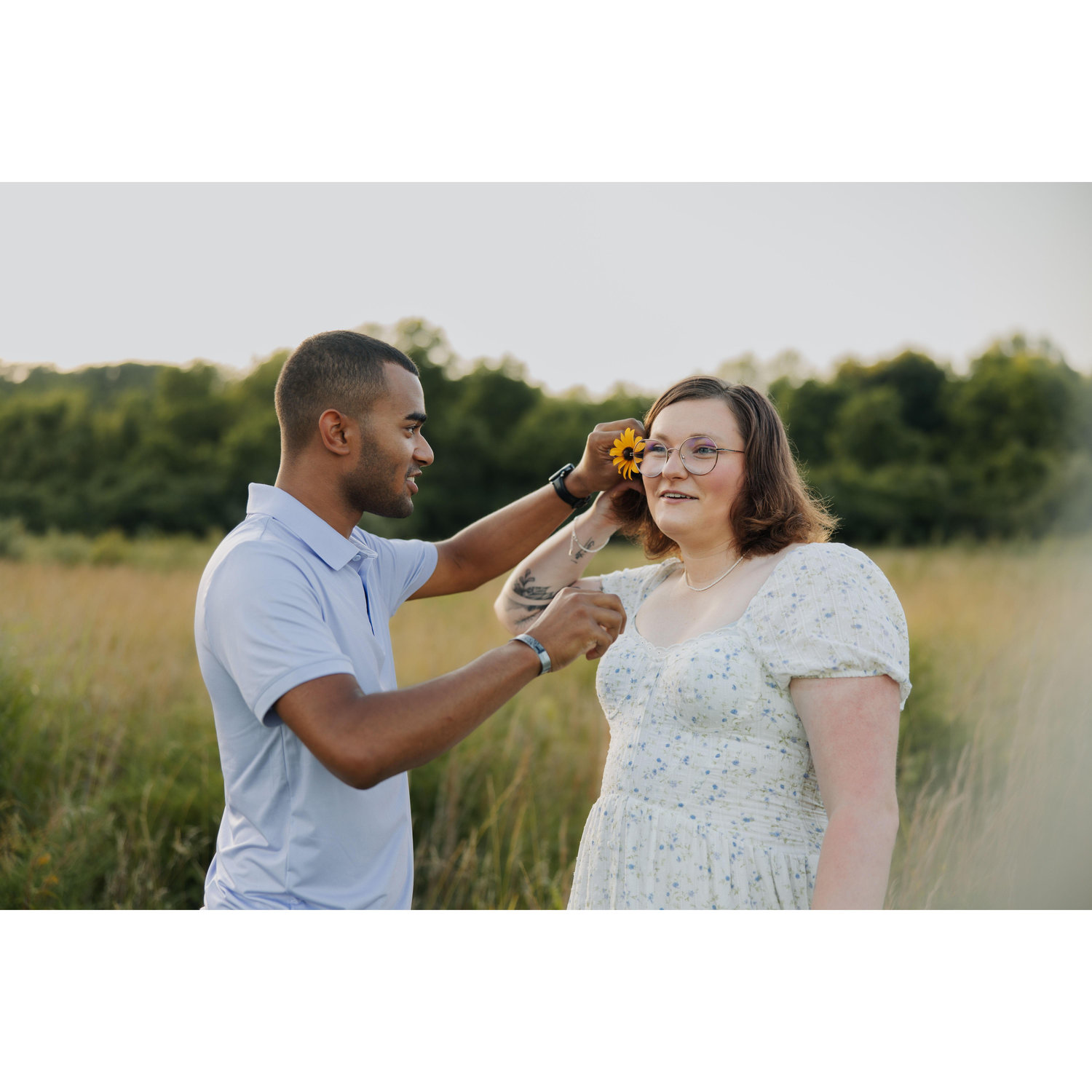 Tim picking Kelsey a pretty flower