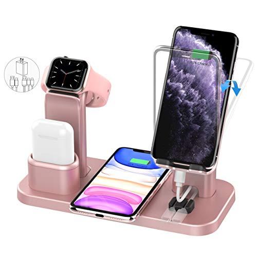 Wireless Charger Stand, CEREECOO 4 in 1 Wireless Charging Station Dock Compatible with iPhone 11/11pro/Xr/Xs/X/Max/8/8Plus/7/6/6s/5 Apple Watch5/4/3 AirPods(Only iWatch Charger Required)