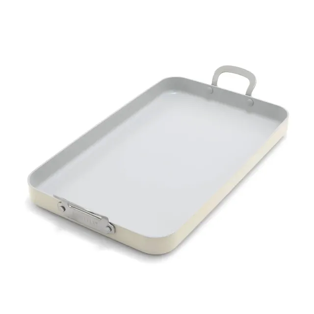 Bobby Flay by GreenPan 18"x11" Professional Ceramic Nonstick Double Burner Griddle Cream