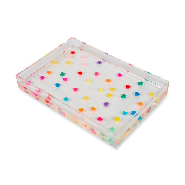 Lucite Tray - Rainbow Hearts