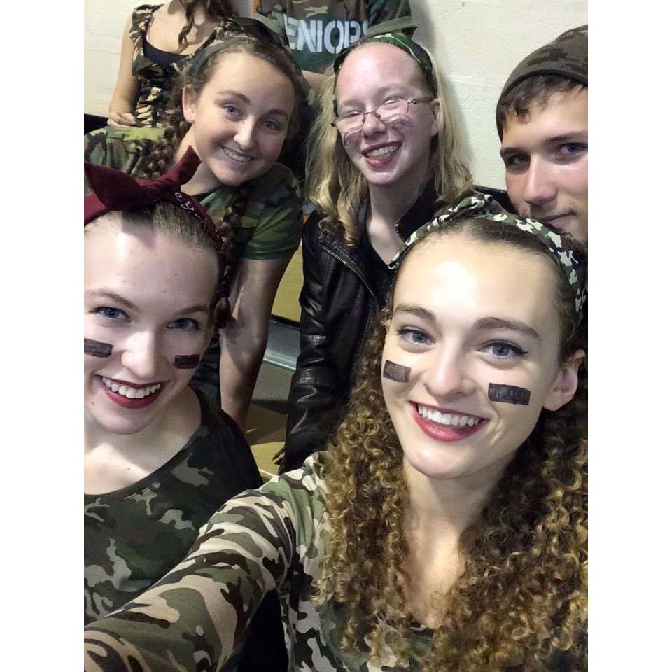 Jake clearly photobombed Amanda's selfie here! This is from senior year of high school.