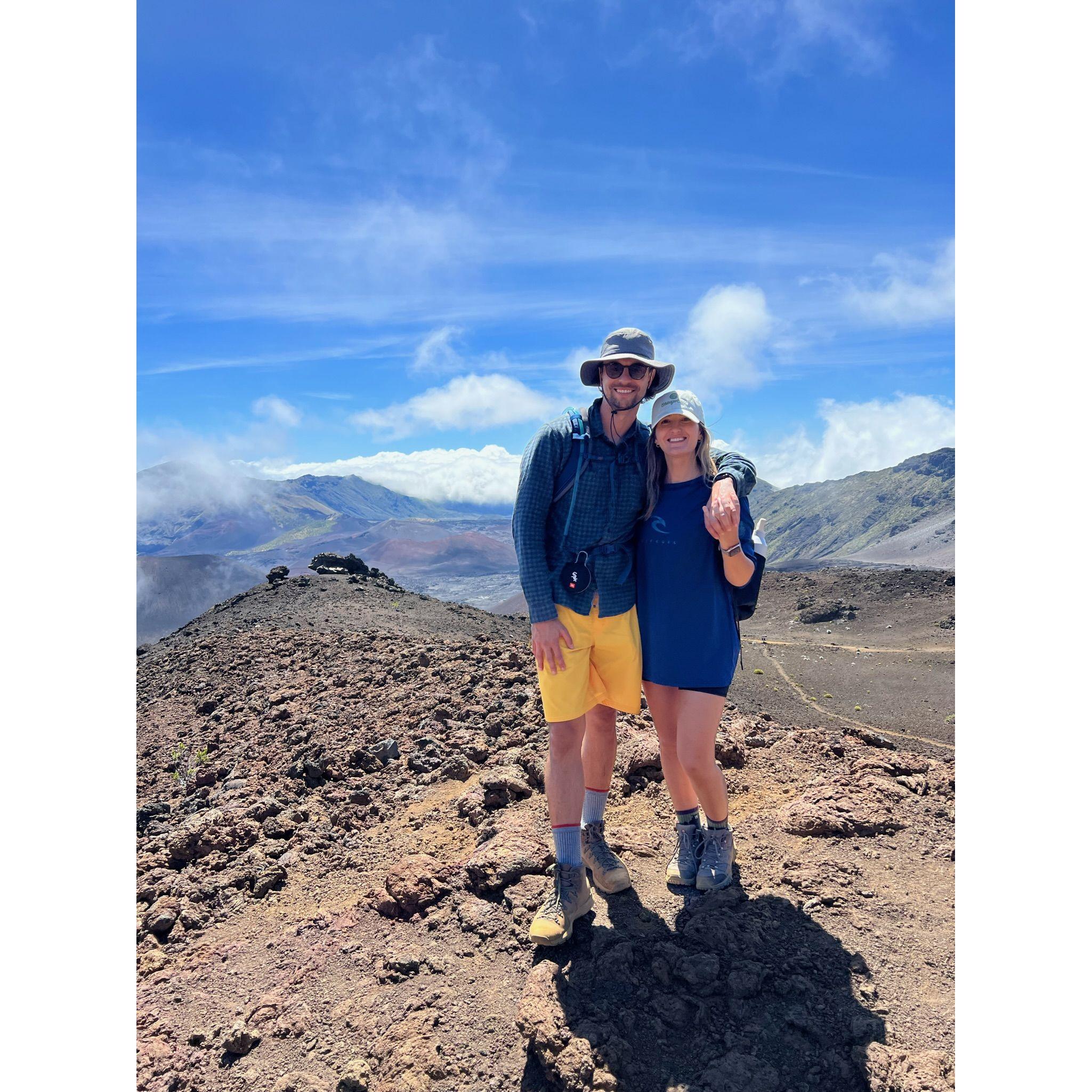 Doing what we love most - exploring the outdoors! This particular adventure was hiking inside a volcano crater in Hawaii
