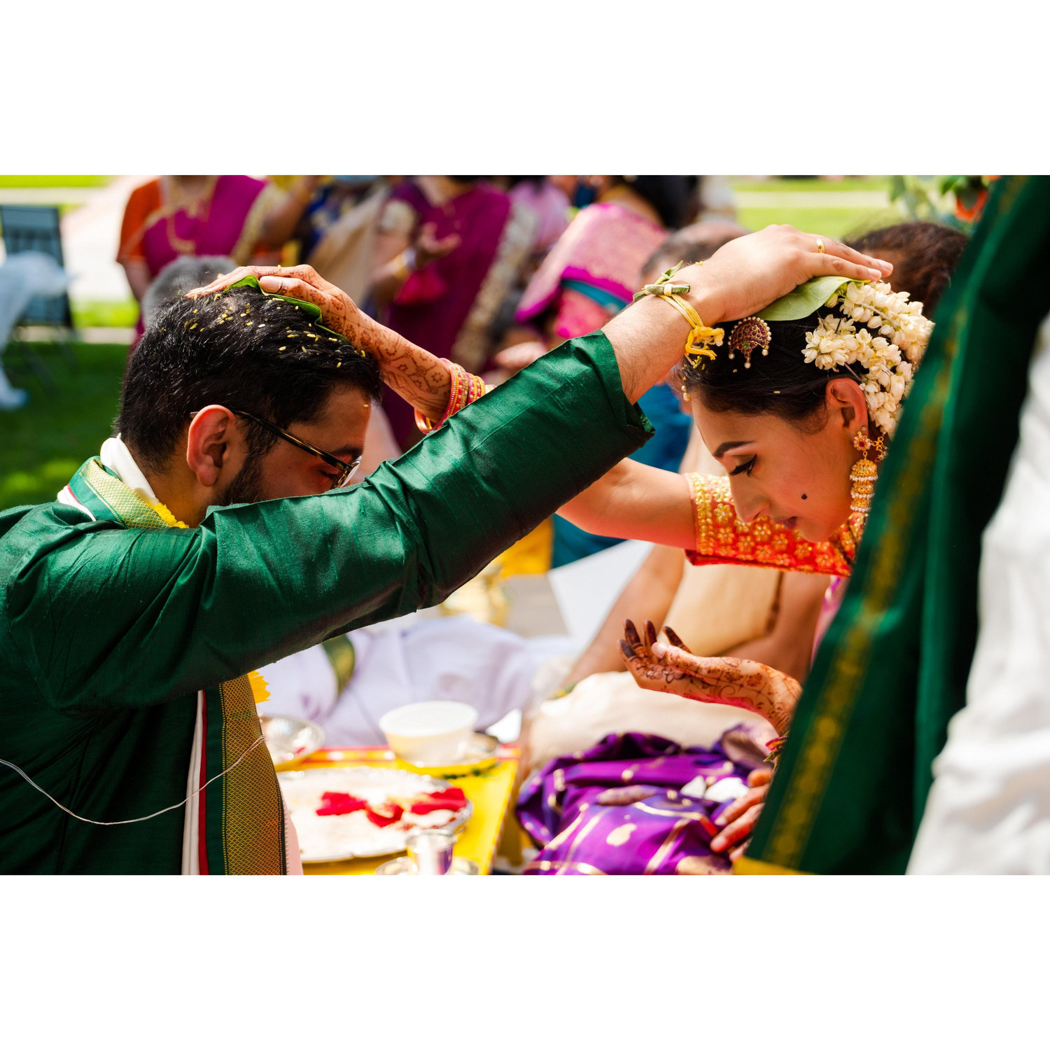 The auspicious moment seeing each other for the first time.