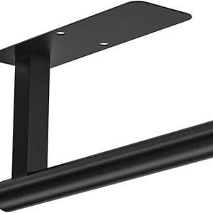 ASTOFLI Paper Towel Holder Under Cabinet No Drilling, Self Adhesive Paper Towel Holder Wall Mount for Kitchen Rack, Under Counter Napin Holder No Drill, 304 Stainless Steel Matte Black