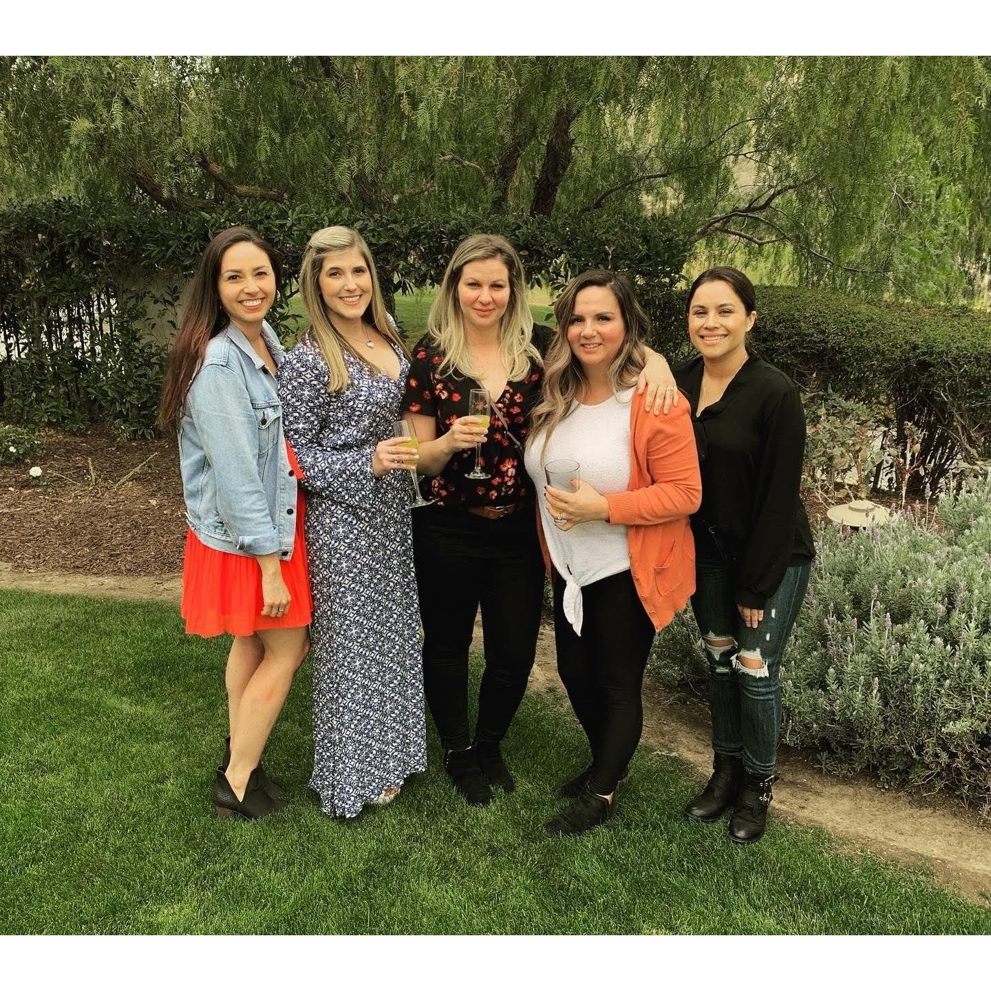 Maid of honor Natalie with bridesmaids, Stephanie, Gabi and Cynthia. Love these girls!