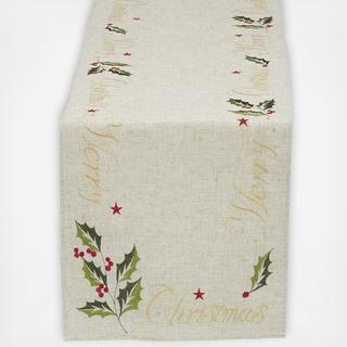 Merry Christmas Embroidered Table Runner