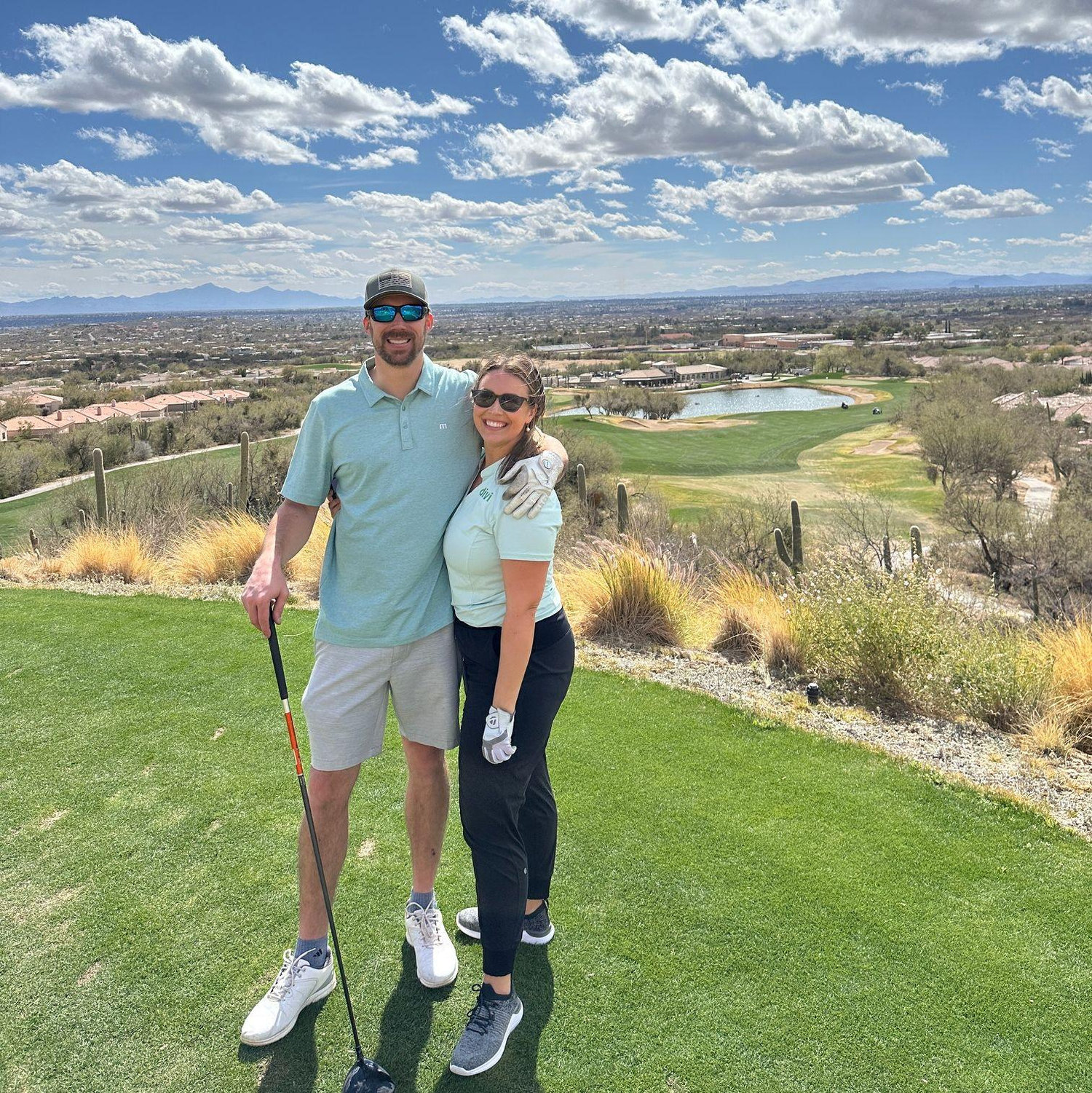 First trip to AZ to golf. Where we found out we were going to be auntie and unkie.