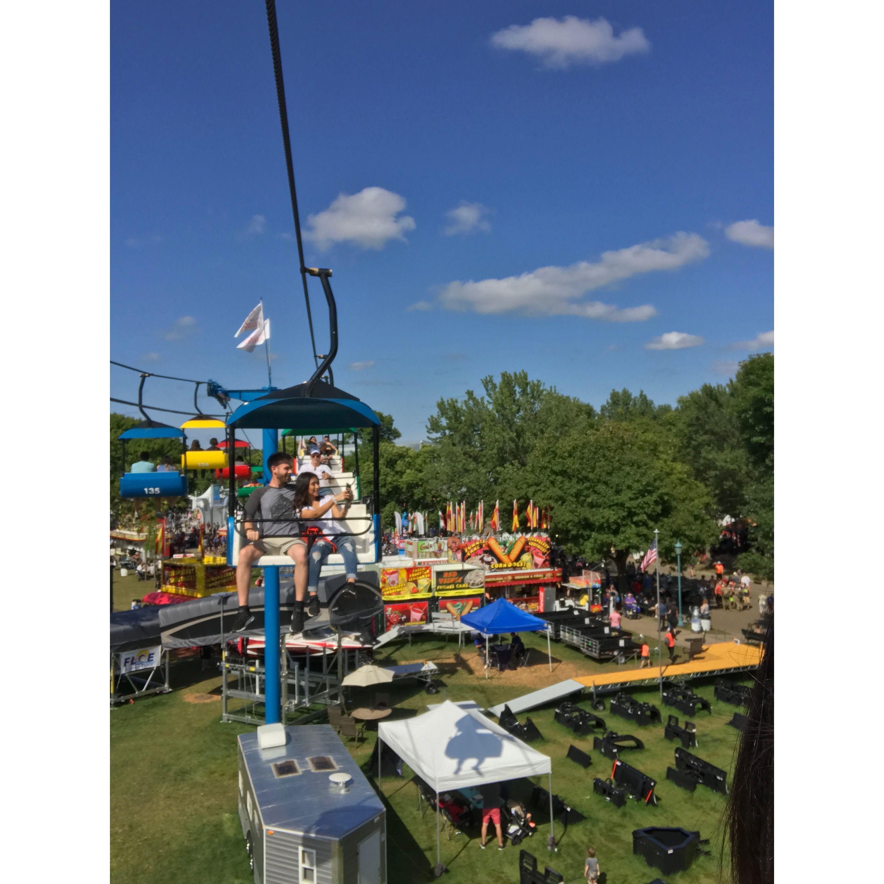 Our favorite state fair game is "how many kids on a leash can you find?"