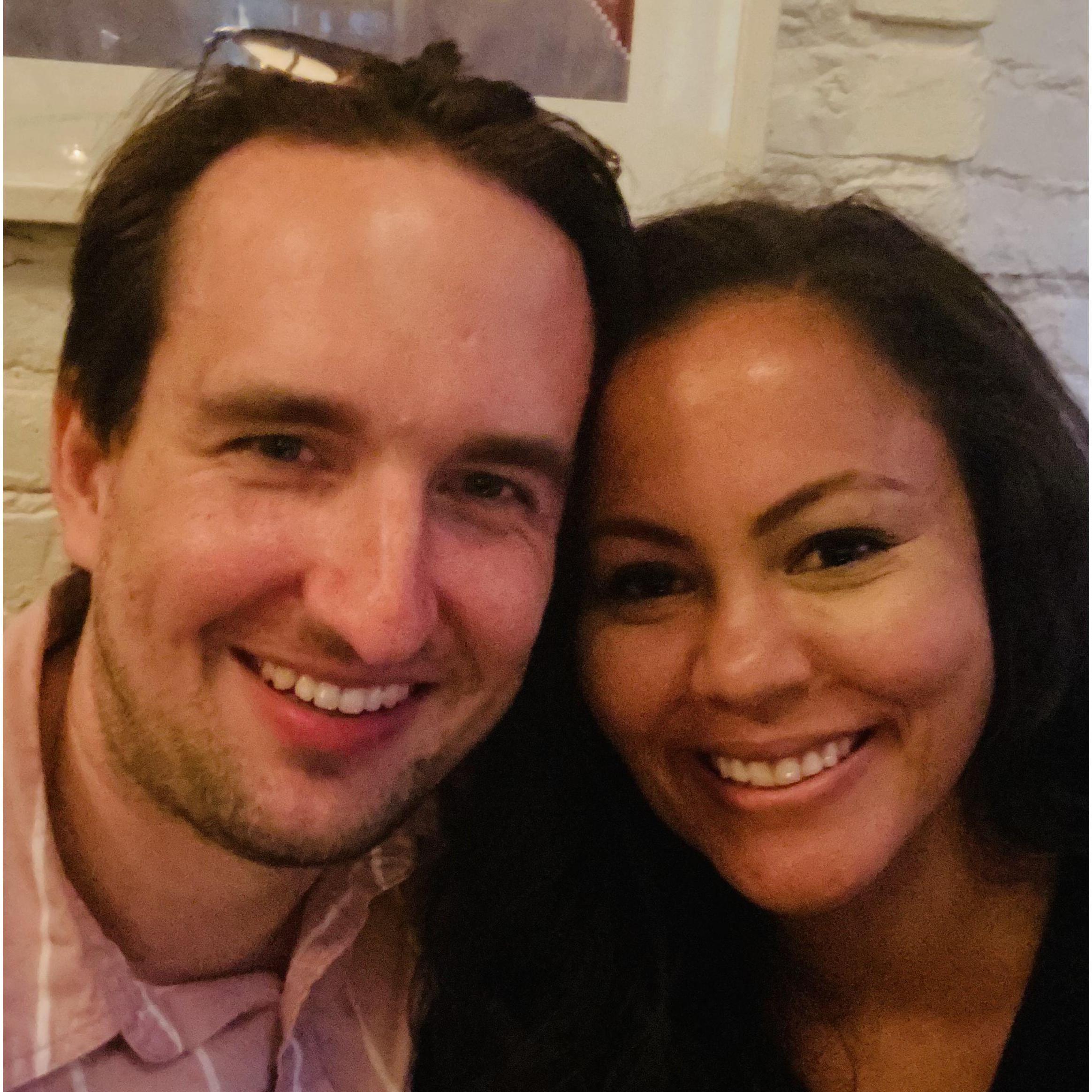 Our first selfie! Taken on our fourth date.