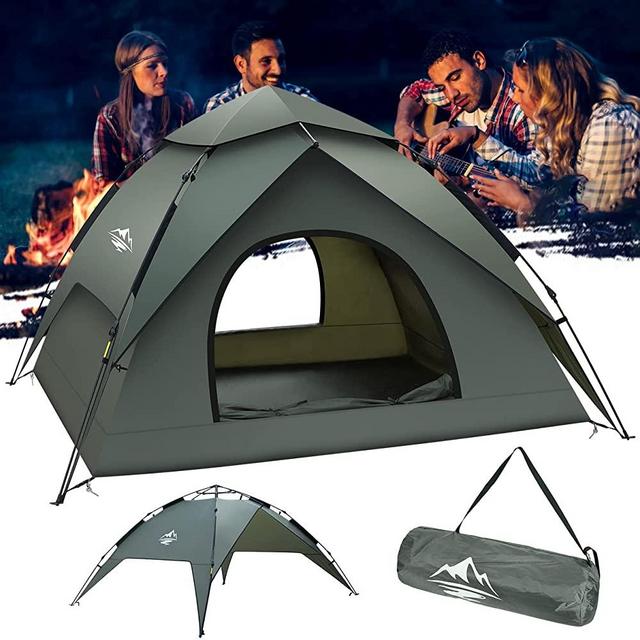 Kejector Instant Tent for Camping with Shelters, 2-3/4-5 Person Backpack Waterproof Tents in 1 min, Family Dome Tent with Carry Bag for Trip, Hiking, Outing, Party