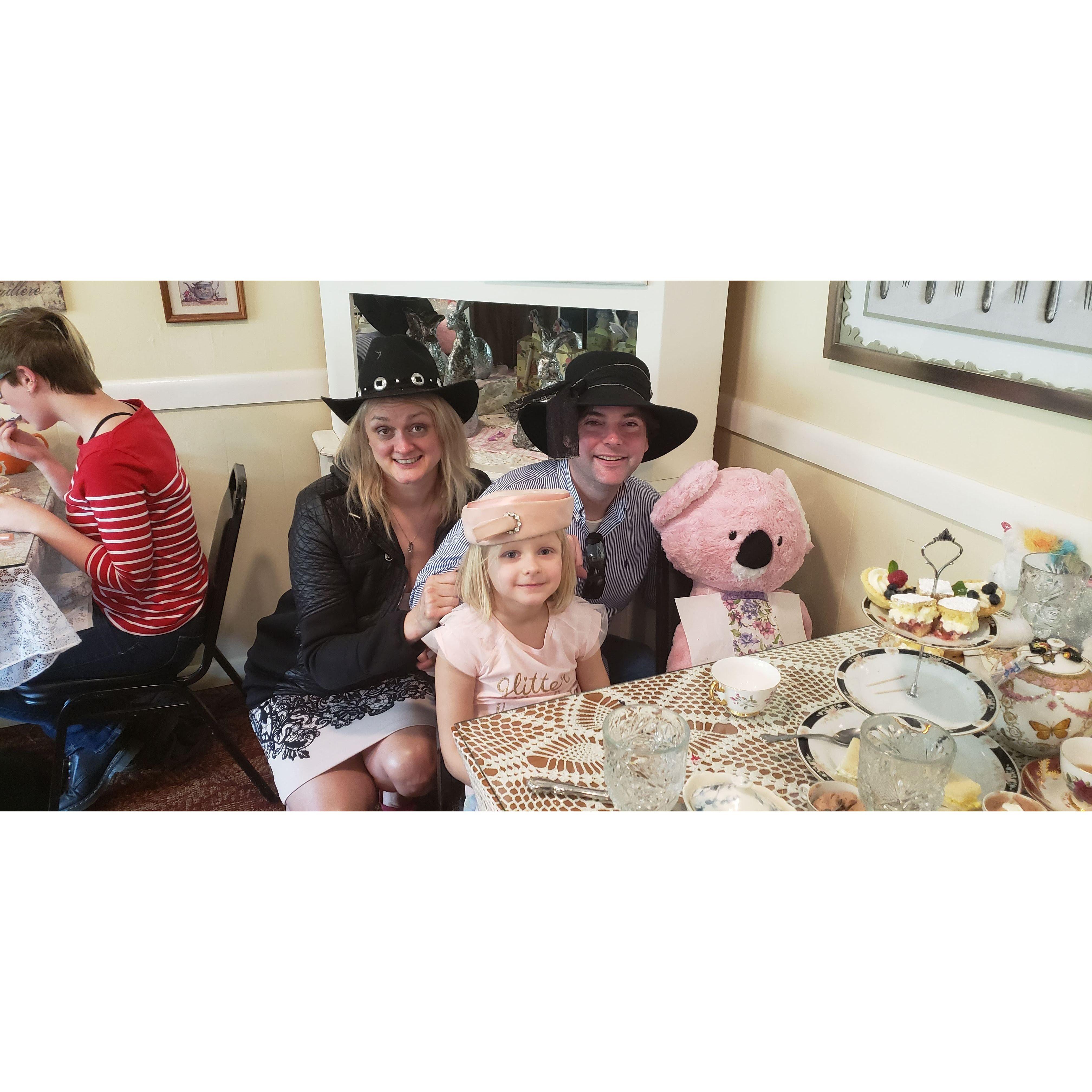 Sam surprised Ida with a high tea party - hats and all!